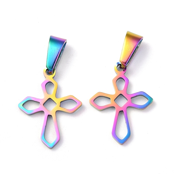 PandaHall Ion Plating(IP) 304 Stainless Steel Pendants, Cross, Rainbow Color, 19x15x1.2mm, Hole: 3.5x7mm 304 Stainless Steel Cross
PandaHall Ion Plating(IP) 304 Stainless Steel Pendants, Cross, Rainbow Color, 19x15x1.2mm, Hole: 3.5x7mm 304 Stainless Steel Cross