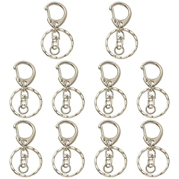 PandaHall 10Pcs Alloy Keychain Clasp Findings, with Alloy Swivel Clasp and Iron Rings, Platinum, 50mm Alloy Others
PandaHall 10Pcs Alloy Keychain Clasp Findings, with Alloy Swivel Clasp and Iron Rings, Platinum, 50mm Alloy Others