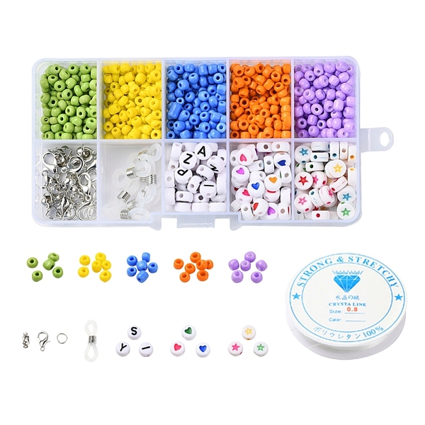 PandaHall DIY Glasses Chains Making Kits, 600Pcs Flat Round & Round Glass Seed & Acrylic Beads, Zinc Alloy Lobster Claw Clasps, Silicone..., Multicolor
PandaHall DIY Glasses Chains Making Kits, 600Pcs Flat Round & Round Glass Seed & Acrylic Beads, Zinc Alloy Lobster Claw Clasps, Silicone..., Multicolor