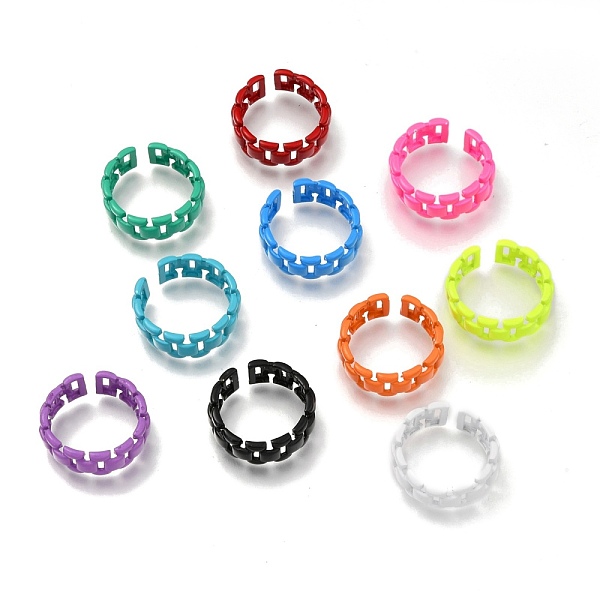 PandaHall Spray Painted Brass Cuff Rings, Open Rings, Rectangle, Mixed Color, US Size 7 1/4(17.5mm) Brass Multicolor
PandaHall Spray Painted Brass Cuff Rings, Open Rings, Rectangle, Mixed Color, US Size 7 1/4(17.5mm) Brass Multicolor
