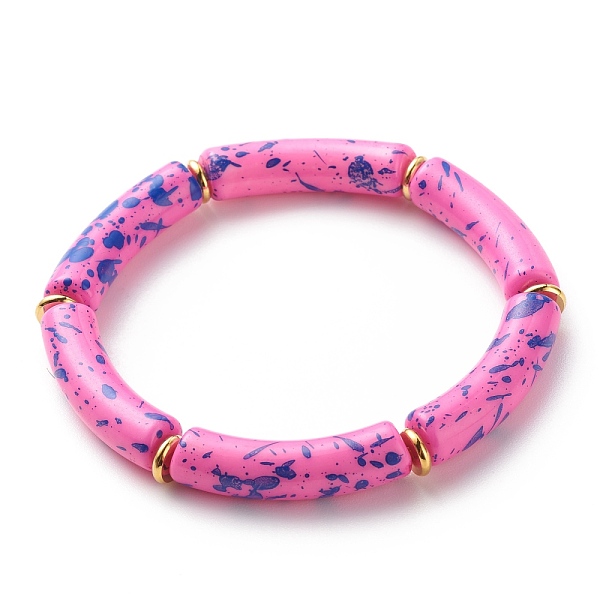 PandaHall Acrylic Curved Tube Beaded Stretch Bracelet, Chunky Bamboo Friendship Braceelet for Women, Deep Pink, Inner Diameter: 2-1/8 inch...
PandaHall Acrylic Curved Tube Beaded Stretch Bracelet, Chunky Bamboo Friendship Braceelet for Women, Deep Pink, Inner Diameter: 2-1/8 inch...
