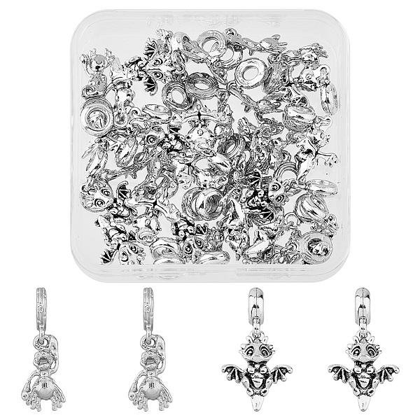 PandaHall SUPERFINDINGS 32Pcs 2 Styles Alloy European Dangle Charms, Large Hole Pendants, Dragon & Animal, Antique Silver & Platinum...
PandaHall SUPERFINDINGS 32Pcs 2 Styles Alloy European Dangle Charms, Large Hole Pendants, Dragon & Animal, Antique Silver & Platinum...