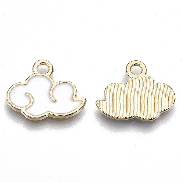 PandaHall Alloy Enamel Pendants, Cadmium Free & Lead Free, Cloud, Light Gold, White, 16x18.5x1mm, Hole: 2mm Alloy+Enamel Cloud White
PandaHall Alloy Enamel Pendants, Cadmium Free & Lead Free, Cloud, Light Gold, White, 16x18.5x1mm, Hole: 2mm Alloy+Enamel Cloud White