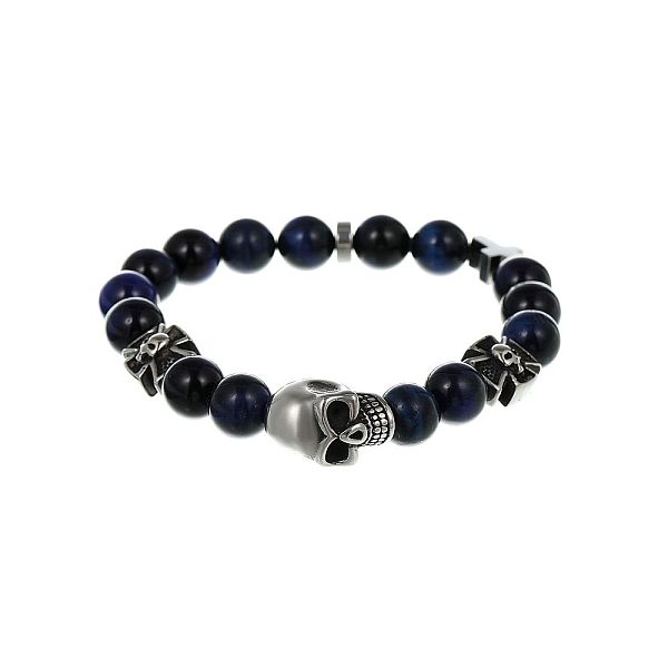 PandaHall Stainless Steel Skull Link Bracelets, Round Bule Tiger Eye Beaded Stretch Bracelets, for Men Tiger Eye
PandaHall Stainless Steel Skull Link Bracelets, Round Bule Tiger Eye Beaded Stretch Bracelets, for Men Tiger Eye