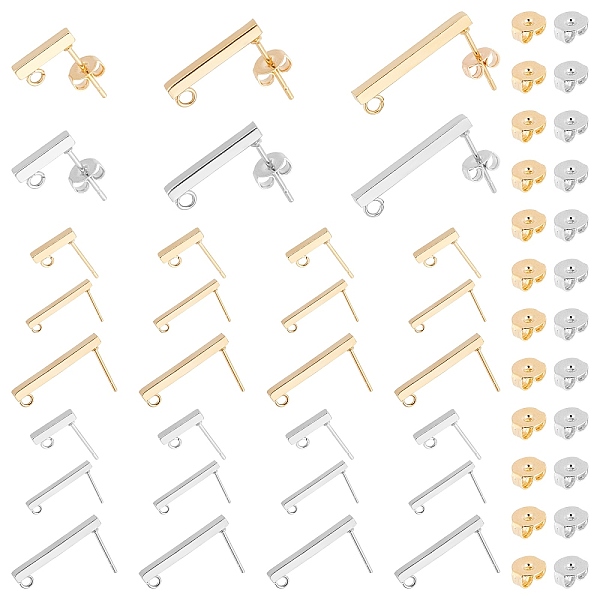 PandaHall DICOSMETIC 36Pcs 6 Style 304 Stainless Steel Stud Earring Findings, Rectangle, with 12Pcs Ear Nuts, Mixed Color, 5~20x2~4.5x2~3mm...
PandaHall DICOSMETIC 36Pcs 6 Style 304 Stainless Steel Stud Earring Findings, Rectangle, with 12Pcs Ear Nuts, Mixed Color, 5~20x2~4.5x2~3mm...