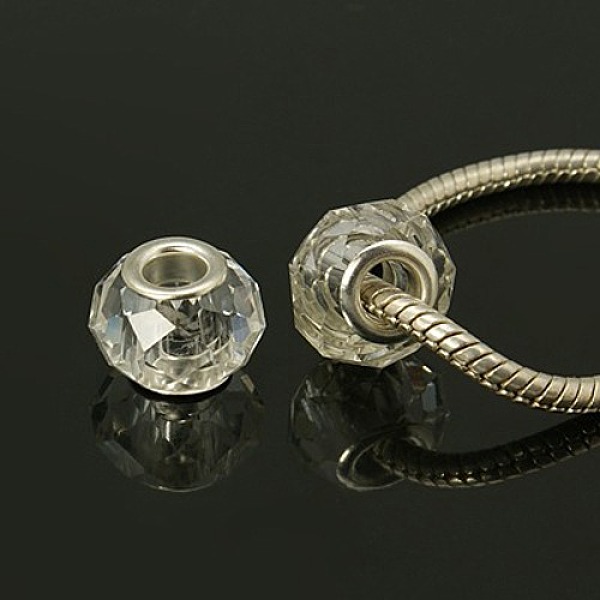 PandaHall Rondelle Handmade Crystal European Beads Fit Charm Bracelets, Large Hole Beads, Nickel Color Brass Core, White, about 14mm long..., Clear
PandaHall Rondelle Handmade Crystal European Beads Fit Charm Bracelets, Large Hole Beads, Nickel Color Brass Core, White, about 14mm long..., Clear
