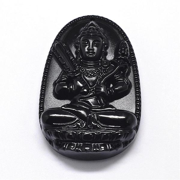 PandaHall Natural Obsidian Carven Pendants, Guardian, Black, 53.5x34x11mm, Hole: 1mm Obsidian Human Black
PandaHall Natural Obsidian Carven Pendants, Guardian, Black, 53.5x34x11mm, Hole: 1mm Obsidian Human Black