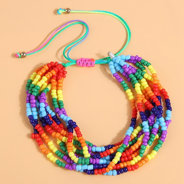 PandaHall Glass Beaded Multi-strand Bracelets, Braided Bead Adjustable Bracelet, Colorful, 7-1/8~11 inch(18~28cm) Glass
PandaHall Glass Beaded Multi-strand Bracelets, Braided Bead Adjustable Bracelet, Colorful, 7-1/8~11 inch(18~28cm) Glass