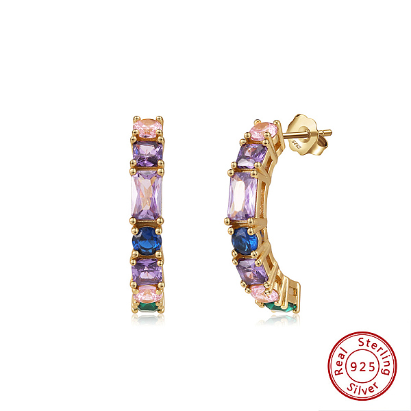 PandaHall 925 Sterling Silver Micro Pave Cubic Zirconia Stud Earrings, Half Round, Colorful, Real 14K Gold Plated, 20.5x3.5mm Sterling...
PandaHall 925 Sterling Silver Micro Pave Cubic Zirconia Stud Earrings, Half Round, Colorful, Real 14K Gold Plated, 20.5x3.5mm Sterling...