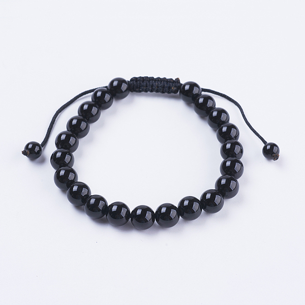 PandaHall Adjustable Nylon Cord Braided Bead Bracelets, with Black Agate Beads, 2-1/8 inch(55mm) Black Agate
PandaHall Adjustable Nylon Cord Braided Bead Bracelets, with Black Agate Beads, 2-1/8 inch(55mm) Black Agate