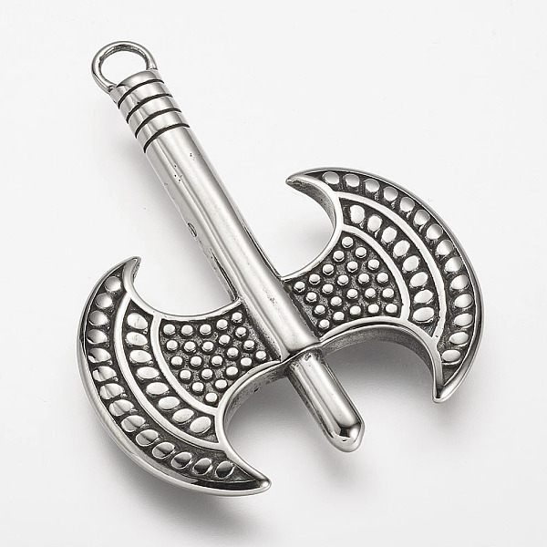 PandaHall 304 Stainless Steel Big Pendants, Axe, Antique Silver, 51x39x5mm, Hole: 4.5mm 304 Stainless Steel Tool
PandaHall 304 Stainless Steel Big Pendants, Axe, Antique Silver, 51x39x5mm, Hole: 4.5mm 304 Stainless Steel Tool