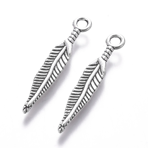 PandaHall Tibetan Style Alloy Pendants, Cadmium Free & Nickel Free & Lead Free, Feather, Antique Silver, 29x5mm, Hole: 2mm Alloy Feather
PandaHall Tibetan Style Alloy Pendants, Cadmium Free & Nickel Free & Lead Free, Feather, Antique Silver, 29x5mm, Hole: 2mm Alloy Feather