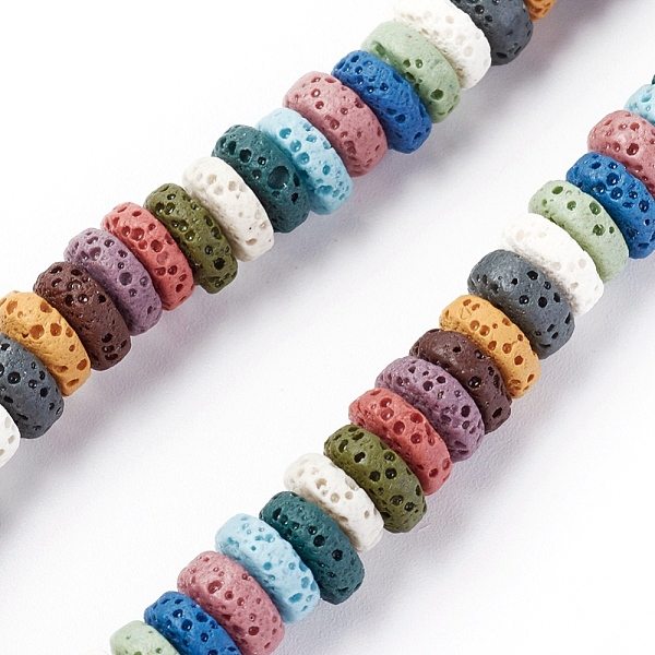 PandaHall Natural Lava Rock Beads Strands, Dyed, Flat Round/Disc, Mixed Color, 8~8.5x3~4mm, Hole: 2mm, about 54~60 pcs/Strand, 7.87 inch(20..., Multicolor
PandaHall Natural Lava Rock Beads Strands, Dyed, Flat Round/Disc, Mixed Color, 8~8.5x3~4mm, Hole: 2mm, about 54~60 pcs/Strand, 7.87 inch(20..., Multicolor