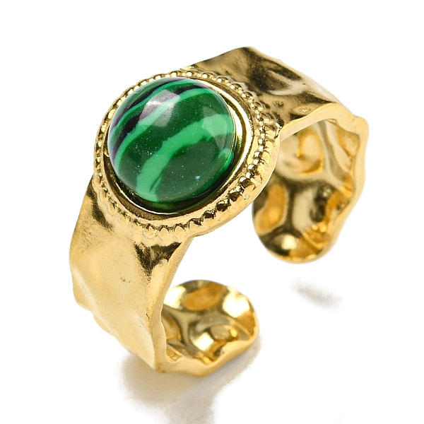PandaHall 304 Stainless Steel Open Cuff Rings, Synthetic Malachite Round Wide Band Rings for Women Men, Real 18K Gold Plated, Adjustable...
PandaHall 304 Stainless Steel Open Cuff Rings, Synthetic Malachite Round Wide Band Rings for Women Men, Real 18K Gold Plated, Adjustable...