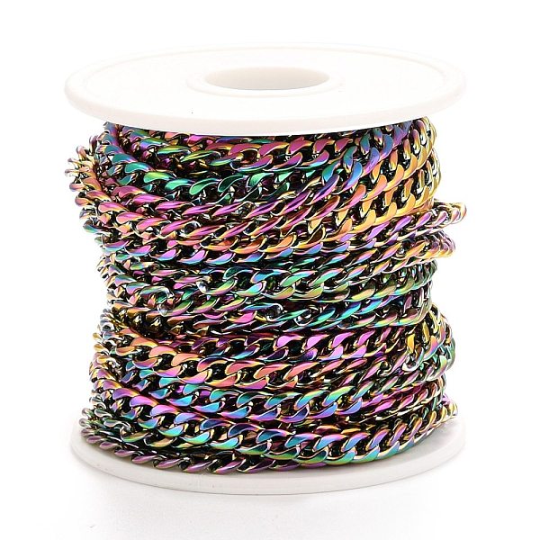 PandaHall Vacuum Plating 304 Stainless Steel Cuban Link Chains, Unwelded, with Spool, Rainbow Color, 7x5x1.5mm, about 32.81 Feet(10m)/Roll...
PandaHall Vacuum Plating 304 Stainless Steel Cuban Link Chains, Unwelded, with Spool, Rainbow Color, 7x5x1.5mm, about 32.81 Feet(10m)/Roll...
