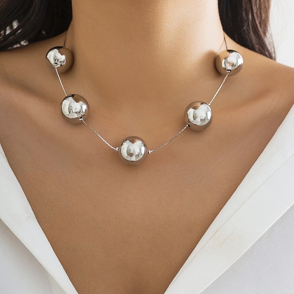 PandaHall CCB Beaded Necklaces, with Brass Chain, Jewely for Women, Round, Platinum, 16.81 inch(42.7cm) Brass Round
PandaHall CCB Beaded Necklaces, with Brass Chain, Jewely for Women, Round, Platinum, 16.81 inch(42.7cm) Brass Round