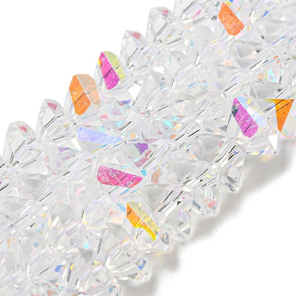 PandaHall Electroplate Glass Beads Strands, AB Color, Faceted, Triangle, Clear AB, 5x8x7.5mm, Hole: 1.2mm, about 94pcs/strand, 16.34 inch..., White
PandaHall Electroplate Glass Beads Strands, AB Color, Faceted, Triangle, Clear AB, 5x8x7.5mm, Hole: 1.2mm, about 94pcs/strand, 16.34 inch..., White
