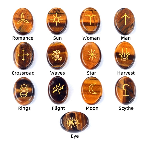 PandaHall Oval Natural Tiger Eye Rune Stones, Healing Stones for Chakras Balancing, Crystal Therapy, Meditation, Reiki, Divination Stone...
PandaHall Oval Natural Tiger Eye Rune Stones, Healing Stones for Chakras Balancing, Crystal Therapy, Meditation, Reiki, Divination Stone...