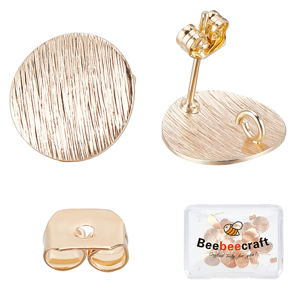 PandaHall Beebeecraft 20Pcs Drawbench Brass Stud Earring Findings, with Vertical Loops, Flat Round, with 20Pcs Ear Nuts, Real 18K Gold...
PandaHall Beebeecraft 20Pcs Drawbench Brass Stud Earring Findings, with Vertical Loops, Flat Round, with 20Pcs Ear Nuts, Real 18K Gold...