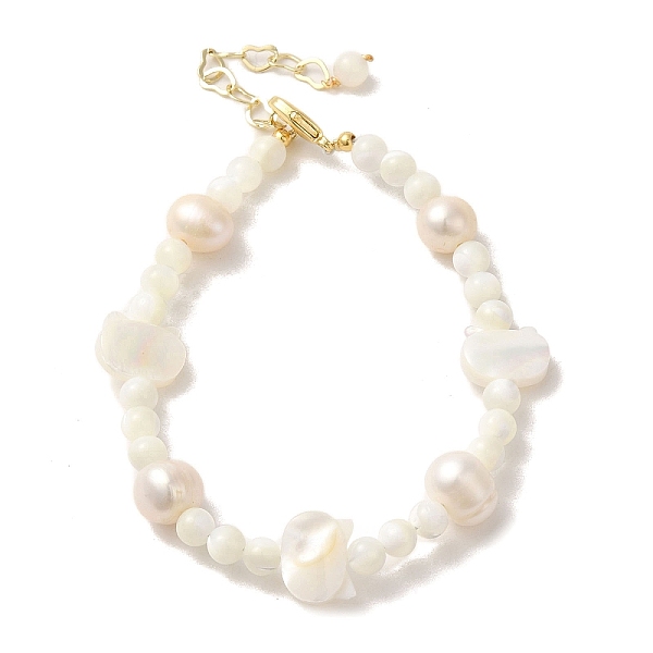 PandaHall Natural Pearl & Shell Beaded Bracelets, with Brass Clasps, Real 14K Gold Plated, 6-3/4 inch(17.2cm) Pearl
PandaHall Natural Pearl & Shell Beaded Bracelets, with Brass Clasps, Real 14K Gold Plated, 6-3/4 inch(17.2cm) Pearl