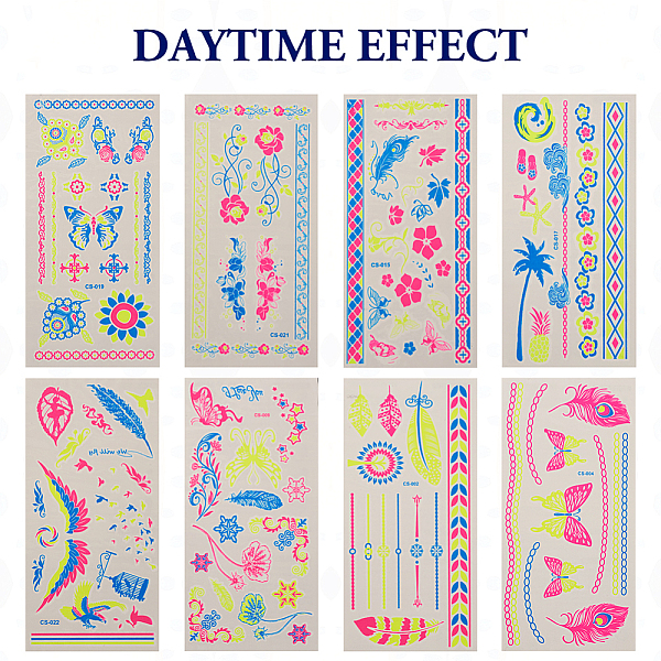 PandaHall 8 Sheets 8 Style Creative Fluorescent Arm Removable Temporary Tattoos Paper Stickers, Waterproof Feather Arm Tattoo Stickers...
PandaHall 8 Sheets 8 Style Creative Fluorescent Arm Removable Temporary Tattoos Paper Stickers, Waterproof Feather Arm Tattoo Stickers...