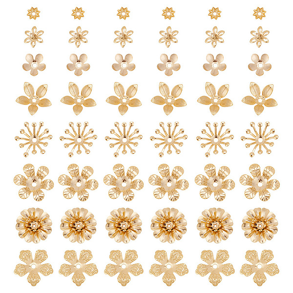 PandaHall ARRICRAFT 64Pcs 8 Styles Brass Bead Caps, Flower, Golden, 5~15x5~13.5x1~5mm, hole: 0.9~1.5mm Brass
PandaHall ARRICRAFT 64Pcs 8 Styles Brass Bead Caps, Flower, Golden, 5~15x5~13.5x1~5mm, hole: 0.9~1.5mm Brass