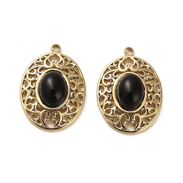 PandaHall 304 Stainless Steel Pave Natural Obsidian Pendants, Oval Charms, Real 14K Gold Plated, 21x15x5.5mm, Hole: 1.4mm Obsidian Oval
PandaHall 304 Stainless Steel Pave Natural Obsidian Pendants, Oval Charms, Real 14K Gold Plated, 21x15x5.5mm, Hole: 1.4mm Obsidian Oval