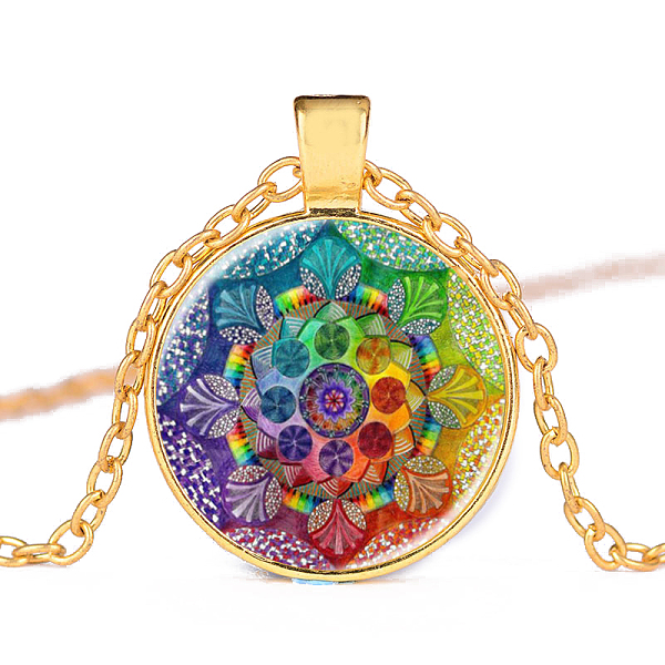 PandaHall Flower of Life Glass Pendant Necklace, Om Aum Ohm Symbol Alloy Jewelry for Women, Golden, 15.75 inch~19.76 inch(40~50.2cm) Glass
PandaHall Flower of Life Glass Pendant Necklace, Om Aum Ohm Symbol Alloy Jewelry for Women, Golden, 15.75 inch~19.76 inch(40~50.2cm) Glass