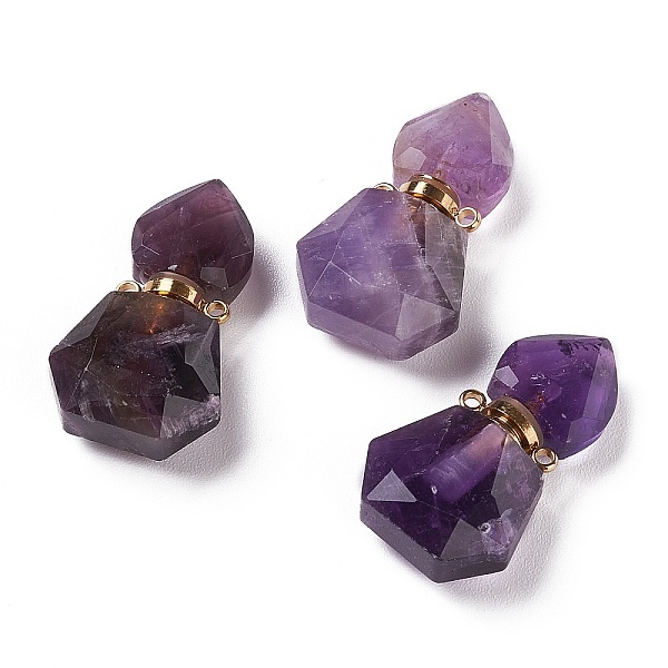 PandaHall Hexagon Natural Amethyst Perfume Bottle Pendants, with 304 Stainless Steel Findings, Faceted, Golden, 27~27.5x16~17x8mm, Hole...
PandaHall Hexagon Natural Amethyst Perfume Bottle Pendants, with 304 Stainless Steel Findings, Faceted, Golden, 27~27.5x16~17x8mm, Hole...