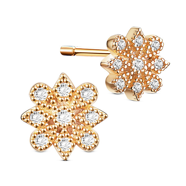 PandaHall SHEGRACE Flower Luxurious 925 Sterling Silver Stud Earrings, with Micro Pave AAA Cubic Zirconia, Golden, 6mm Sterling Silver Clear
PandaHall SHEGRACE Flower Luxurious 925 Sterling Silver Stud Earrings, with Micro Pave AAA Cubic Zirconia, Golden, 6mm Sterling Silver Clear