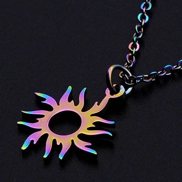 PandaHall 201 Stainless Steel Pendants Necklaces, with Cable Chains and Lobster Claw Clasps, Sun, Rainbow Color, 15-3/4 inch(40cm), 1.5mm...
PandaHall 201 Stainless Steel Pendants Necklaces, with Cable Chains and Lobster Claw Clasps, Sun, Rainbow Color, 15-3/4 inch(40cm), 1.5mm...