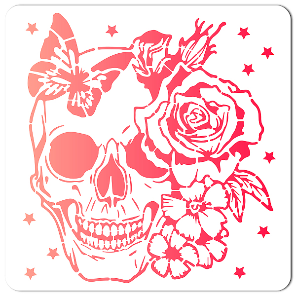 PandaHall PET Plastic Drawing Painting Stencils Templates, Square, Creamy White, Skull Pattern, 30x30cm Plastic Skull
PandaHall PET Plastic Drawing Painting Stencils Templates, Square, Creamy White, Skull Pattern, 30x30cm Plastic Skull