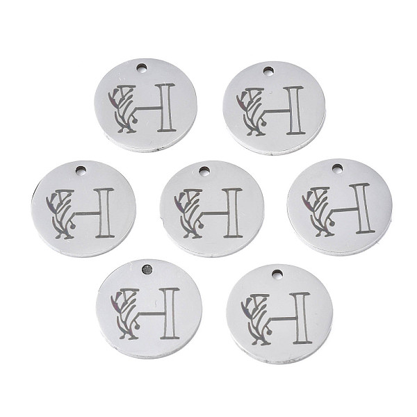 PandaHall 304 Stainless Steel Charms, Laser Cut, Designed Letter Engraved, Flat Round, Stainless Steel Color, Letter.H, 14x1mm, Hole: 1.2mm...
PandaHall 304 Stainless Steel Charms, Laser Cut, Designed Letter Engraved, Flat Round, Stainless Steel Color, Letter.H, 14x1mm, Hole: 1.2mm...