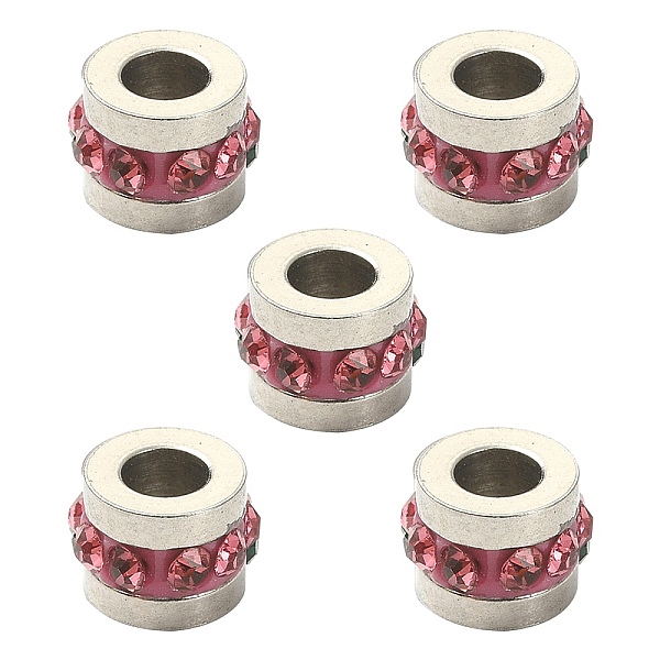 PandaHall 201 Stainless Steel Rhinestone Beads, Column, Rose, 7x5mm, Hole: 3mm Stainless Steel+Rhinestone Column Pink
PandaHall 201 Stainless Steel Rhinestone Beads, Column, Rose, 7x5mm, Hole: 3mm Stainless Steel+Rhinestone Column Pink