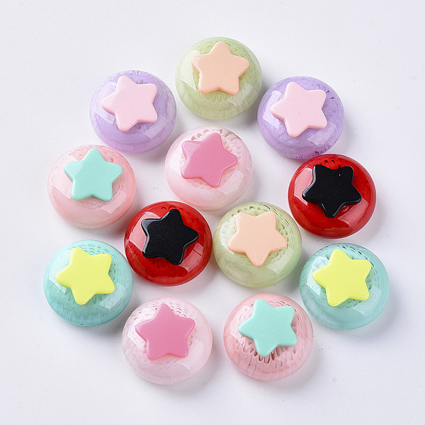 PandaHall Two Tone Acrylic Cabochons, Hair Ties Findings, Flat Round with Star, Mixed Color, 25x13~14mm, Inner Size: 20x7mm Acrylic Flat..., Multicolor
PandaHall Two Tone Acrylic Cabochons, Hair Ties Findings, Flat Round with Star, Mixed Color, 25x13~14mm, Inner Size: 20x7mm Acrylic Flat..., Multicolor