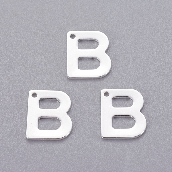 PandaHall 201 Stainless Steel Charms, Letter, Silver Color Plated, Letter.B, 11x9x0.7mm, Hole: 1mm 201 Stainless Steel Letter B
PandaHall 201 Stainless Steel Charms, Letter, Silver Color Plated, Letter.B, 11x9x0.7mm, Hole: 1mm 201 Stainless Steel Letter B