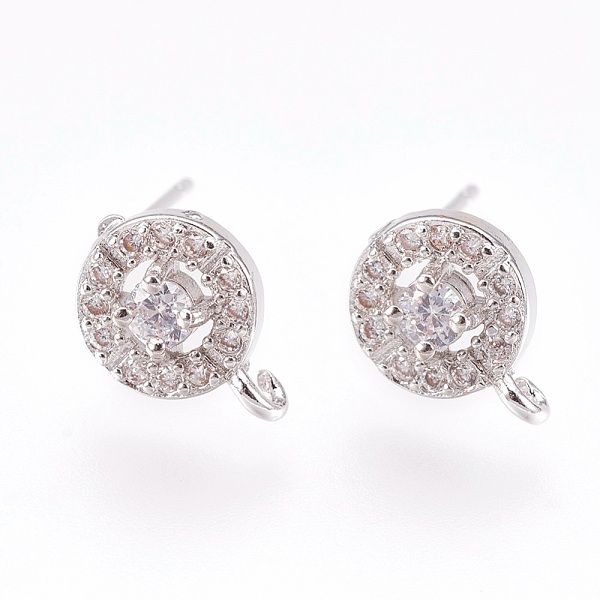 PandaHall Brass Micro Pave Cubic Zirconia Stud Earring Findings, with Loop, Lead Free & Cadmium Free, Flat Round, Clear, Platinum...
PandaHall Brass Micro Pave Cubic Zirconia Stud Earring Findings, with Loop, Lead Free & Cadmium Free, Flat Round, Clear, Platinum...