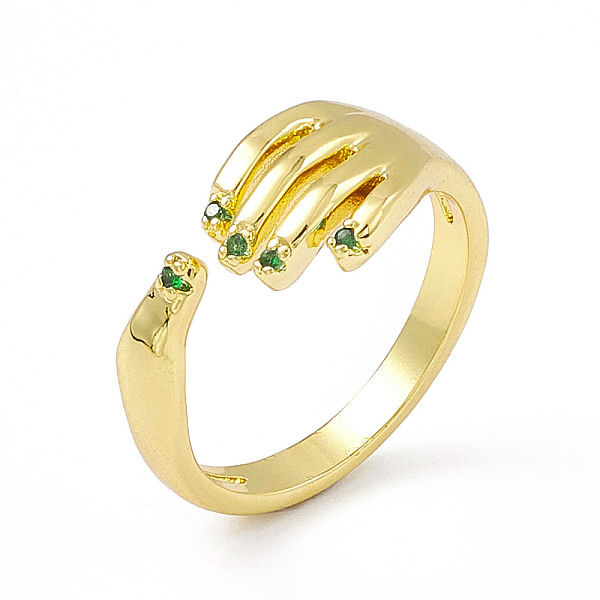 PandaHall Cubic Zirconia Hand Plam Open Cuff Ring, Golden Brass Jewelry for Women, Lime Green, US Size 6 3/4(17.1mm) Brass+Cubic Zirconia
PandaHall Cubic Zirconia Hand Plam Open Cuff Ring, Golden Brass Jewelry for Women, Lime Green, US Size 6 3/4(17.1mm) Brass+Cubic Zirconia