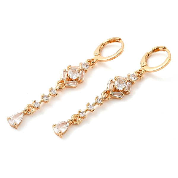 PandaHall Rack Plating Golden Brass Dangle Leverback Earrings, with Cubic Zirconia, Teardrop, Clear, 51x8mm Cubic Zirconia Teardrop Clear
PandaHall Rack Plating Golden Brass Dangle Leverback Earrings, with Cubic Zirconia, Teardrop, Clear, 51x8mm Cubic Zirconia Teardrop Clear
