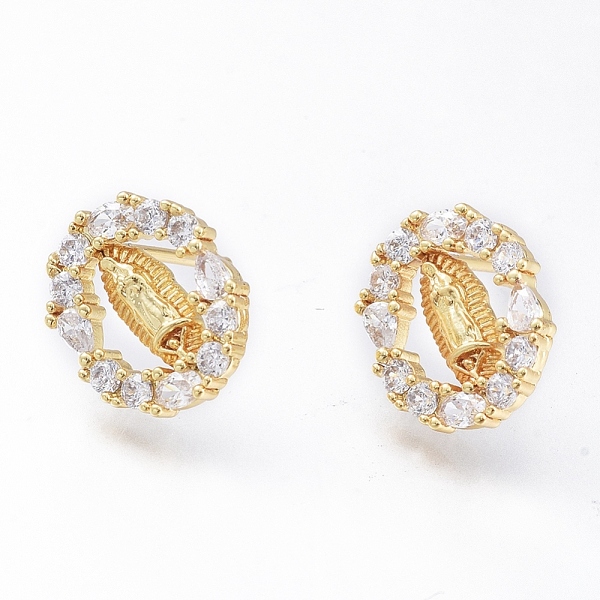 PandaHall Brass Micro Pave Cubic Zirconia Ear Studs, Long-Lasting Plated, Oval with Virgin Mary, Golden, Clear, 13x11mm, Pin: 0.8mm Cubic...
PandaHall Brass Micro Pave Cubic Zirconia Ear Studs, Long-Lasting Plated, Oval with Virgin Mary, Golden, Clear, 13x11mm, Pin: 0.8mm Cubic...