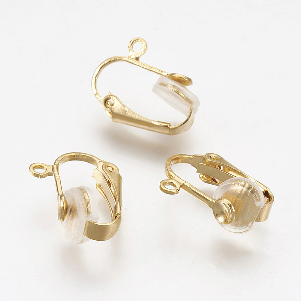 PandaHall Brass Clip-on Earring Findings, with Silicone, Golden, 17x14x4mm, Hole: 1.5mm Brass
PandaHall Brass Clip-on Earring Findings, with Silicone, Golden, 17x14x4mm, Hole: 1.5mm Brass
