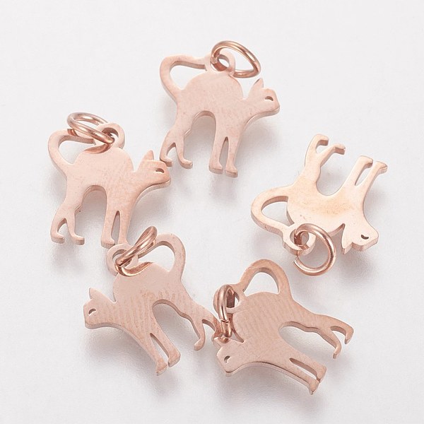 PandaHall 201 Stainless Steel Kitten Pendants, Stretch Cat Shape, Rose Gold, 12x12x1mm, Hole: 3mm 201 Stainless Steel Cat Shape
PandaHall 201 Stainless Steel Kitten Pendants, Stretch Cat Shape, Rose Gold, 12x12x1mm, Hole: 3mm 201 Stainless Steel Cat Shape
