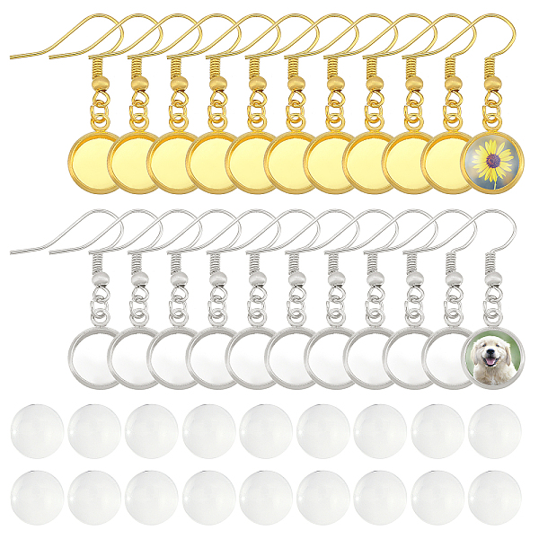 PandaHall DIY Flat Round Dangle Earring Making Kit, Including Iron Dangle Earrings Hooks with Cabochon Settings, Transparent Glass..., Clear
PandaHall DIY Flat Round Dangle Earring Making Kit, Including Iron Dangle Earrings Hooks with Cabochon Settings, Transparent Glass..., Clear