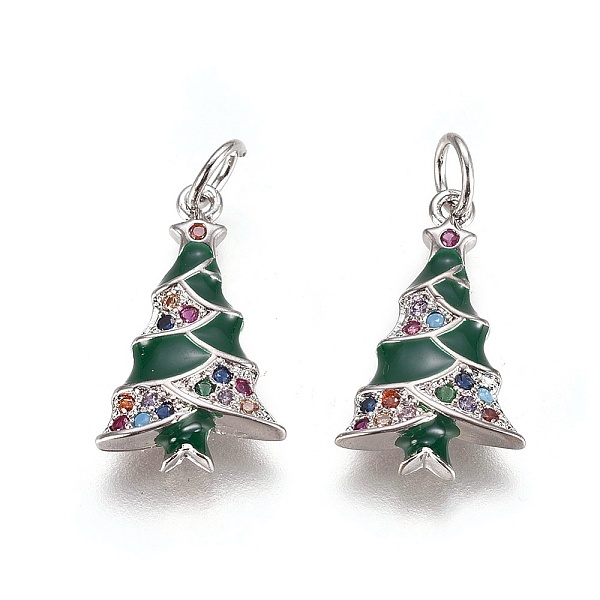PandaHall Brass Cubic Zirconia Pendants, with Enamel and Jump Ring, Christmas Tree, Green, Platinum, 18.5x11x3mm, Hole: 3mm Brass+Cubic...
PandaHall Brass Cubic Zirconia Pendants, with Enamel and Jump Ring, Christmas Tree, Green, Platinum, 18.5x11x3mm, Hole: 3mm Brass+Cubic...