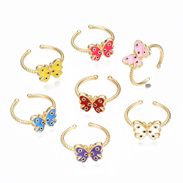 PandaHall Brass Micro Pave Cubic Zirconia Cuff Rings, Open Rings, with Enamel, Butterfly, Nickel Free, Real 16K Gold Plated, Mixed Color, US..., Multicolor
PandaHall Brass Micro Pave Cubic Zirconia Cuff Rings, Open Rings, with Enamel, Butterfly, Nickel Free, Real 16K Gold Plated, Mixed Color, US..., Multicolor
