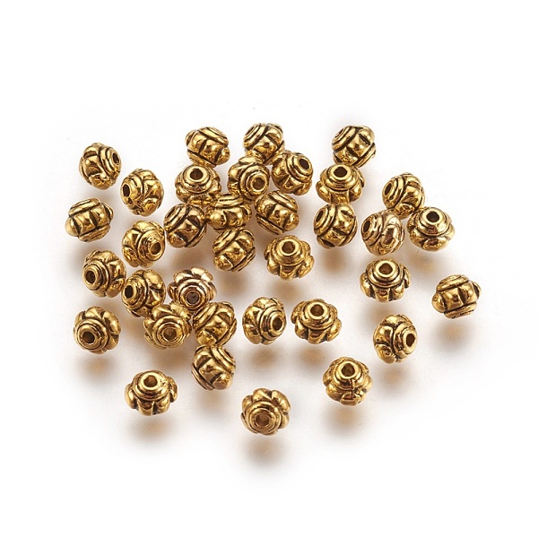 PandaHall Tibetan Style Spacer Beads, Cadmium Free & Nickel Free & Lead Free, Flower, Antique Golden, Size: about 5mm in diameter, 4.3mm...
PandaHall Tibetan Style Spacer Beads, Cadmium Free & Nickel Free & Lead Free, Flower, Antique Golden, Size: about 5mm in diameter, 4.3mm...