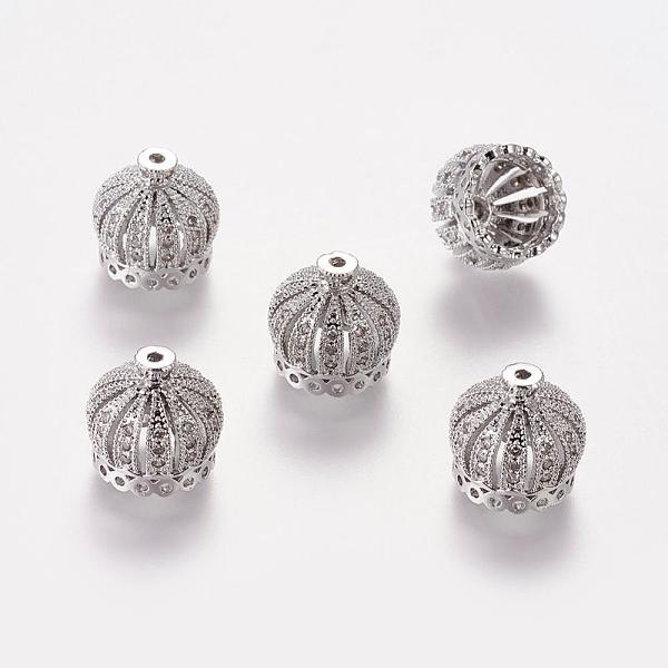 PandaHall Brass Cubic Zirconia Beads, Crown, Platinum, 13x14mm, Hole: 1.5mm, 9mm Inner Diameter Brass+Cubic Zirconia Crown
PandaHall Brass Cubic Zirconia Beads, Crown, Platinum, 13x14mm, Hole: 1.5mm, 9mm Inner Diameter Brass+Cubic Zirconia Crown