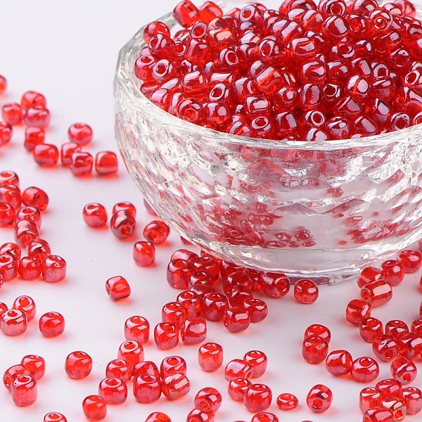 PandaHall (Repacking Service Available) Glass Seed Beads, Trans. Colours Lustered, Round, Crimson, 6/0, 4mm, Hole: 1.5mm, about 12G/bag..., Pink
PandaHall (Repacking Service Available) Glass Seed Beads, Trans. Colours Lustered, Round, Crimson, 6/0, 4mm, Hole: 1.5mm, about 12G/bag..., Pink