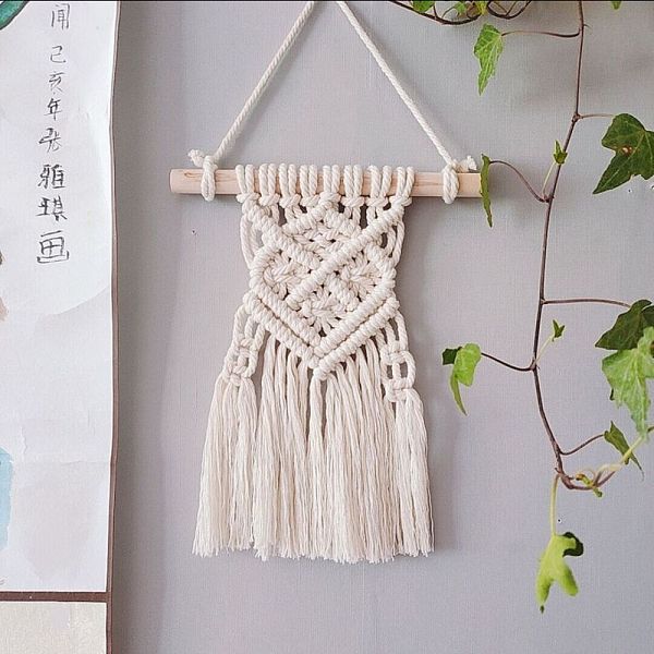 PandaHall Cotton Cord Macrame Woven Wall Hanging, with Plastic Non-Trace Wall Hooks, for Nursery and Home Decoration, Floral White...
PandaHall Cotton Cord Macrame Woven Wall Hanging, with Plastic Non-Trace Wall Hooks, for Nursery and Home Decoration, Floral White...