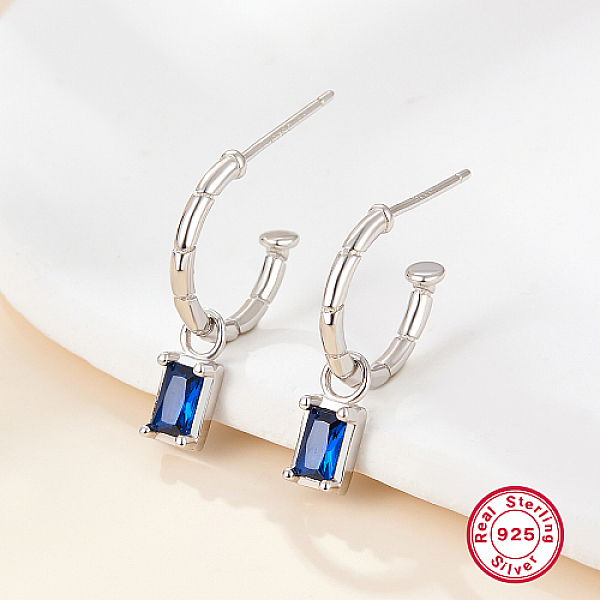 PandaHall Rhodium Plated 925 Sterling Silver Half Hoop Earrings, Rectangle Cubic Zirconia Dangle Stud Earrings, Platinum, 21mm Sterling...
PandaHall Rhodium Plated 925 Sterling Silver Half Hoop Earrings, Rectangle Cubic Zirconia Dangle Stud Earrings, Platinum, 21mm Sterling...